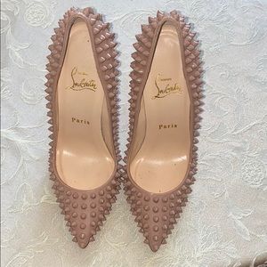Christian Louboutin Leather Pigalle Spikes Pump